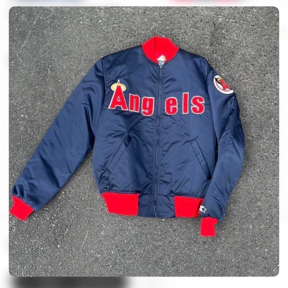 1990s Anaheim Angles Starter Bomber Jacket size M - Picture 2 of 3